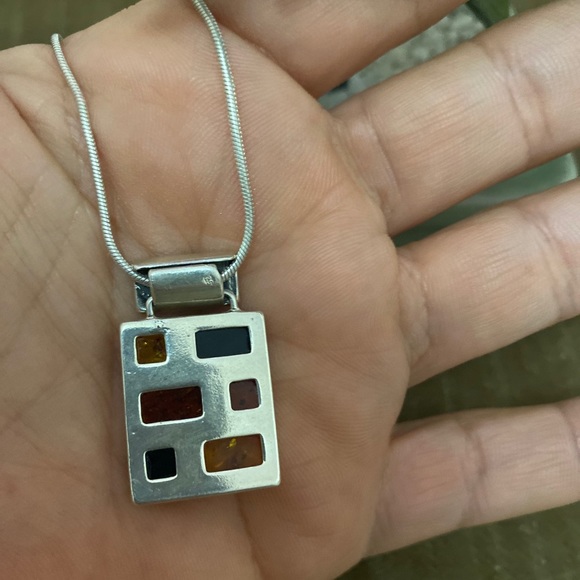 Vintage Baltic Amber “925 Silver Necklace/earrings - Picture 3 of 10